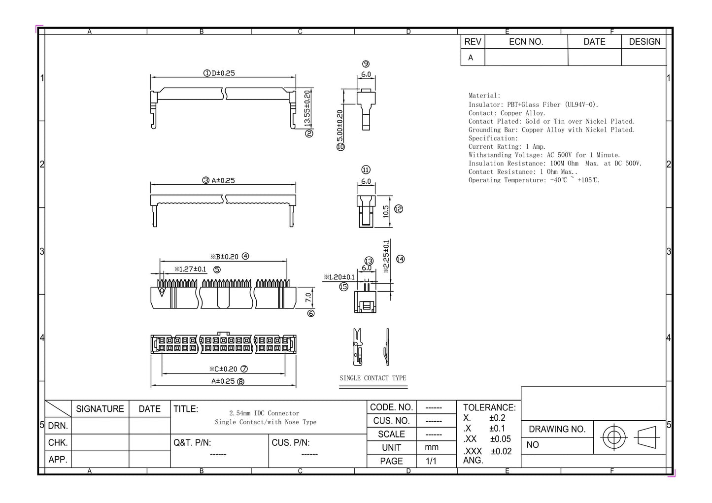 Connector For Ribbon Cable 10Pin